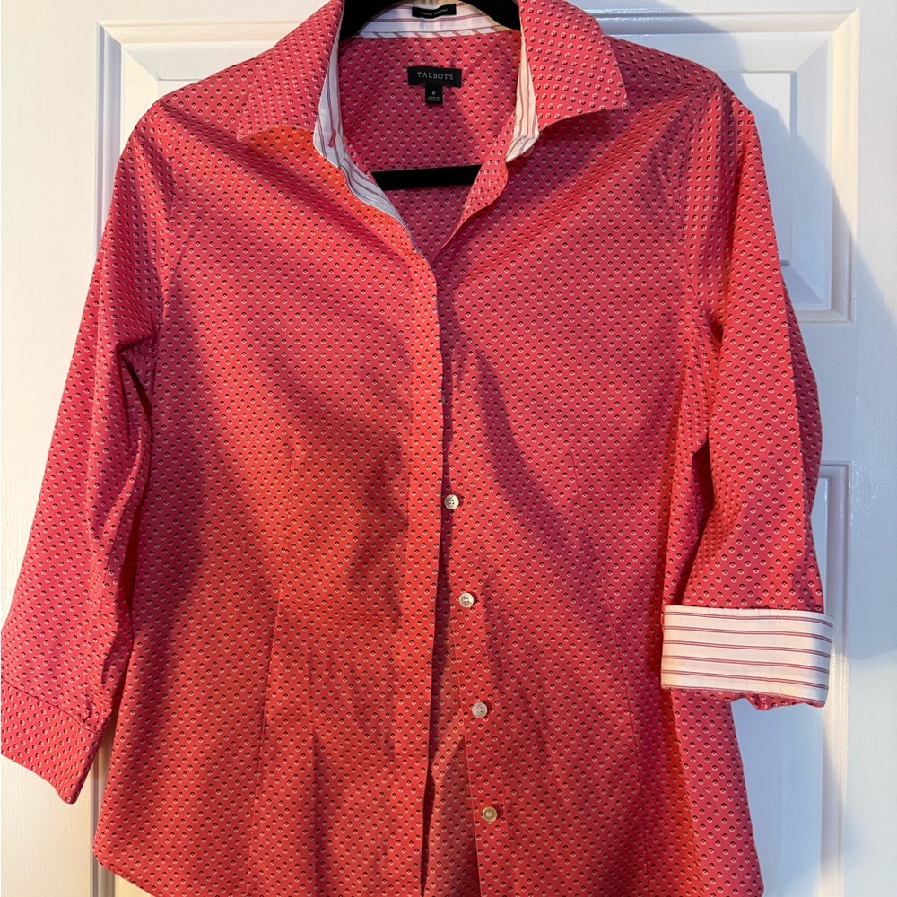 Talbots Pink Textured Blouse